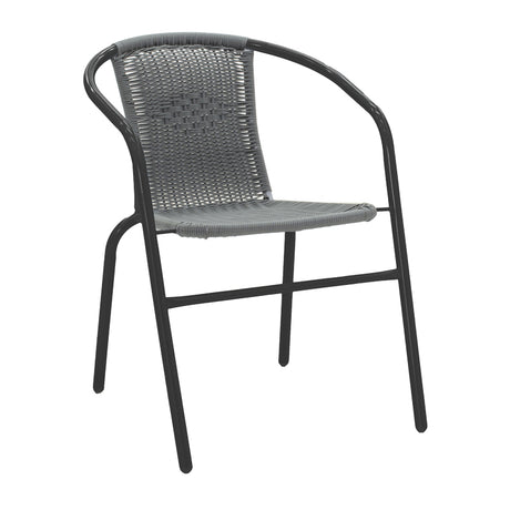 Fotoliu Obbi din metal negru-Gri, deschis, 54x56x73 cm