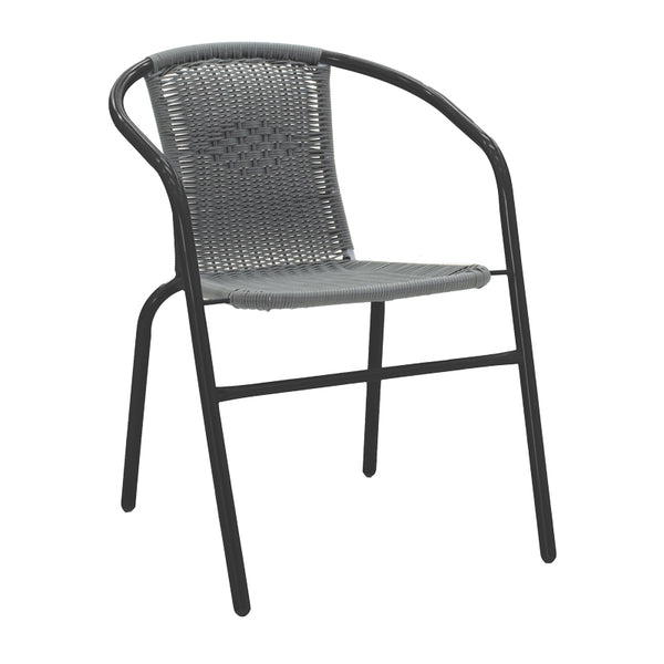 Fotoliu Obbi din metal negru-Gri, deschis, 54x56x73 cm