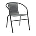 scaun de exterior Fotoliu Obbi din metal negru-Gri deschis 54x56x73 cm