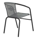 Fotoliu Obbi din metal negru-Gri, deschis, 54x56x73 cm