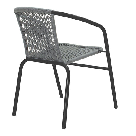 Fotoliu Obbi din metal negru-Gri, deschis, 54x56x73 cm