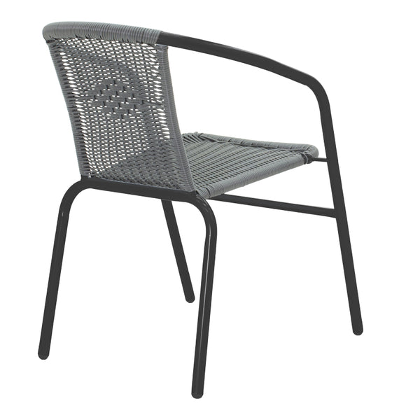 Fotoliu Obbi din metal negru-Gri, deschis, 54x56x73 cm