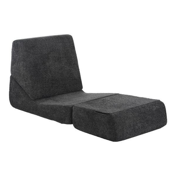 Fotoliu-Pat cu functie extensibila Ferderina, Gri Închis, 66x102x73 cm