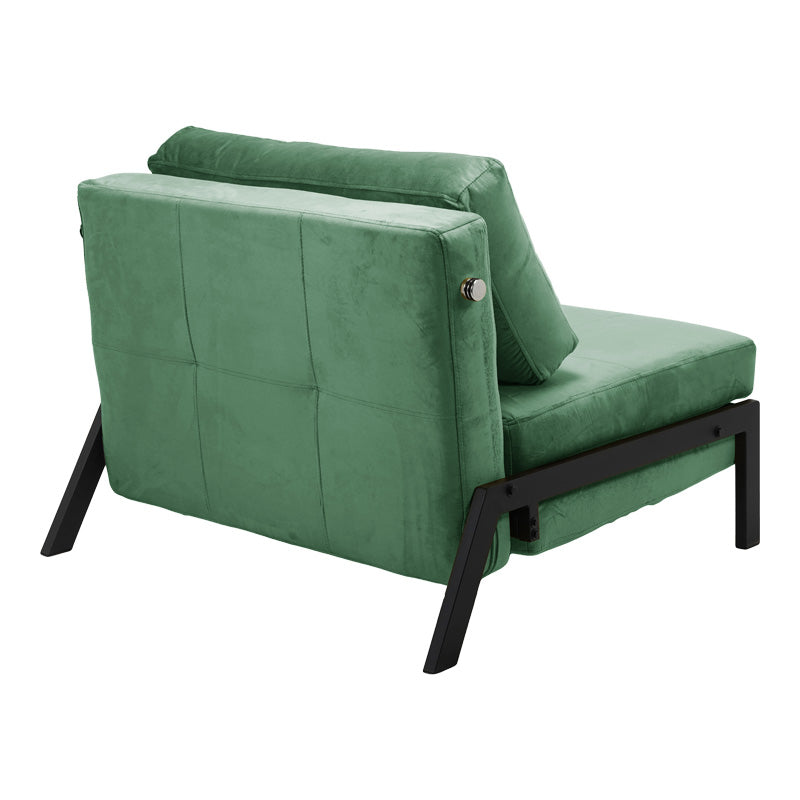Fotoliu-pat Fancy din catifea verde, inchis, 95x98x70 cm, imagine suplimentara