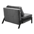 Fotoliu-pat tesatura de catifea Fancy, antracit metal, negru, 95x98x70 cm, imagine suplimentara