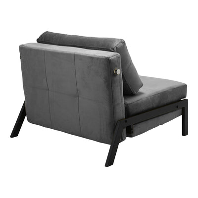 Fotoliu-pat tesatura de catifea Fancy, antracit metal, negru, 95x98x70 cm, imagine suplimentara