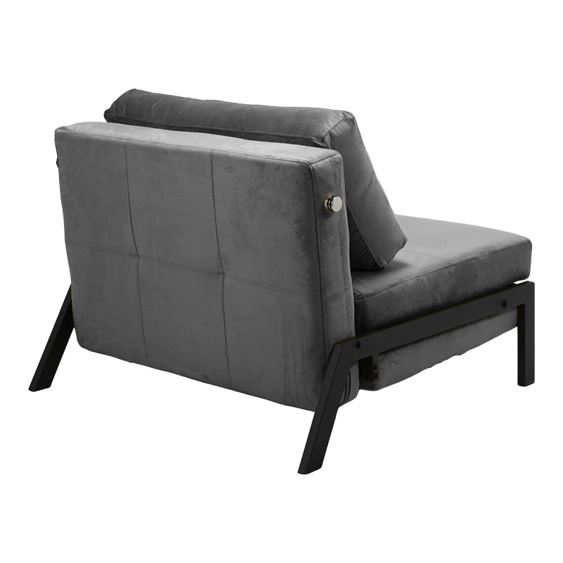 Fotoliu-pat tesatura de catifea Fancy, antracit metal, negru, 95x98x70 cm, imagine suplimentara