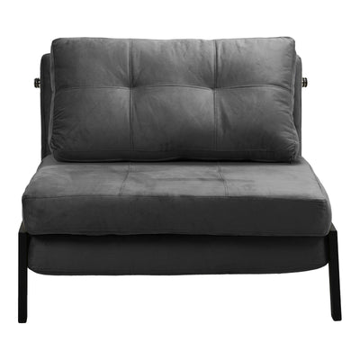Fotoliu-pat tesatura de catifea Fancy, antracit metal, negru, 95x98x70 cm, foto produs