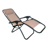 Fotoliu relaxant pliabil Mirka, Metal Negru, Textilenă, Gri, 65x165x110 cm - Maro