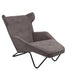 Fotoliu Relax Totely din tesatura de Gri si metal negru cu picior negru 74x122x90 cm