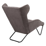 Fotoliu Relax Totely din tesatura de Gri si metal negru cu picior, negru, 74x122x90 cm