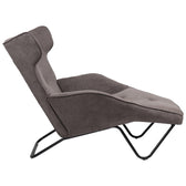 Fotoliu Relax Totely din tesatura de Gri si metal negru cu picior, negru, 74x122x90 cm, perspectiva suplimentara