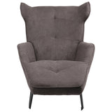 Fotoliu Relax Totely din tesatura de Gri si metal negru cu picior, negru, 74x122x90 cm