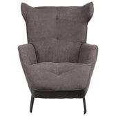 Fotoliu Relax Totely din tesatura de Gri si metal negru cu picior, negru, 74x122x90 cm, foto produs