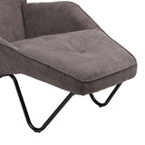 Fotoliu Relax Totely din tesatura de Gri si metal negru cu picior, negru, 74x122x90 cm