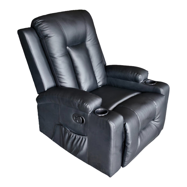 Fotoliu relaxare cu mecanism de masaj Gessel, Negru, 80x90x98 cm