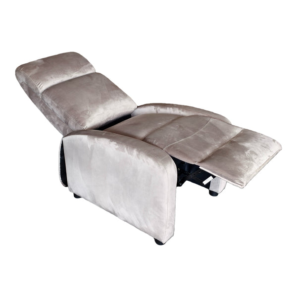 Fotoliu relaxare Norva, Catifea, Gri, 68x86x100 cm