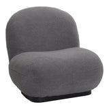 Fotoliu Rosalie, tesatura Teddy Bej, Baza, Neagra, 85x82x77 cm - Gri