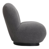 Fotoliu Rosalie, tesatura Teddy Bej, Baza, Neagra, 85x82x77 cm - Gri