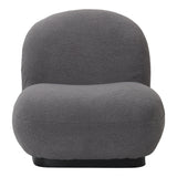 Fotoliu Rosalie, tesatura Teddy Bej, Baza, Neagra, 85x82x77 cm - Gri