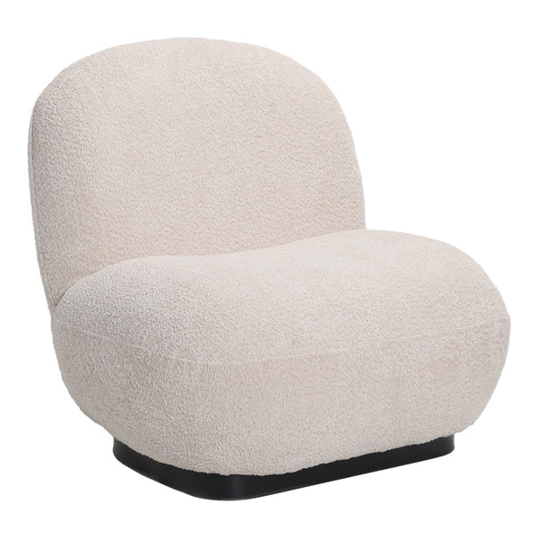Fotoliu Rosalie, tesatura Teddy Bej, Baza, Neagra, 85x82x77 cm