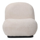 Fotoliu Rosalie, tesatura Teddy Bej, Baza, Neagra, 85x82x77 cm - Bej