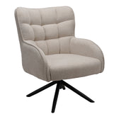scaun Fotoliu rotativ cu funcție Fremilia, Stil Modern, Material Țesătură Gri-Bej, Dimensiuni 75x80x94cm