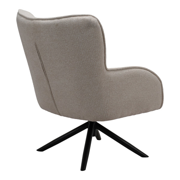 Fotoliu rotativ cu funcție Fremilia, Stil Modern, Material Țesătură, Gri-Bej, 75x80x94 cm