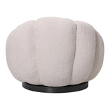Fotoliu rotativ cu taburet Nester boucle, bej, 98x97x69 cm