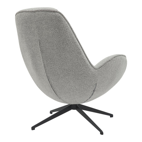 Fotoliu rotativ Flago boucle tesatura, Gri deschis, 85x88x104 cm