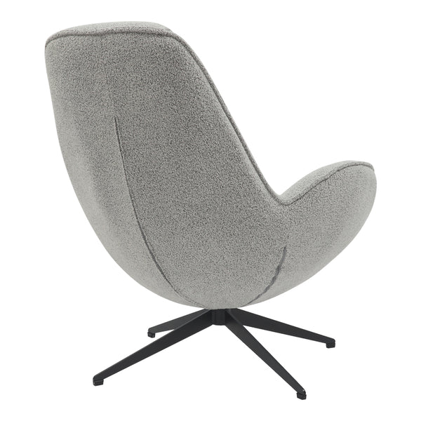 Fotoliu rotativ Flago boucle tesatura, Gri deschis, 85x88x104 cm