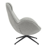 Fotoliu rotativ Flago boucle tesatura, Gri deschis, 85x88x104 cm