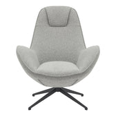 Fotoliu rotativ Flago boucle tesatura, Gri deschis, 85x88x104 cm, perspectiva suplimentara