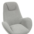 Fotoliu rotativ Flago boucle tesatura, Gri deschis, 85x88x104 cm, foto produs 6