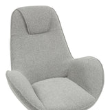 Fotoliu rotativ Flago boucle tesatura, Gri deschis, 85x88x104 cm