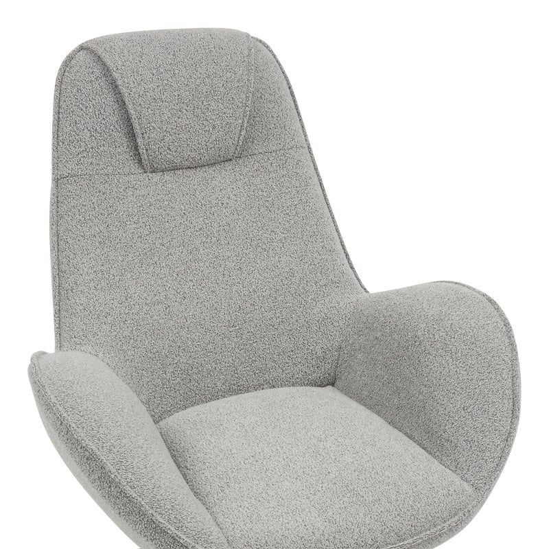 Fotoliu rotativ Flago boucle tesatura, Gri deschis, 85x88x104 cm, foto produs 6