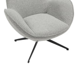 Fotoliu rotativ Flago boucle tesatura, Gri deschis, 85x88x104 cm