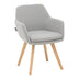 scaun Fotoliu Safira tesatura Gri cu picior din lemn Natural 57x58x84 cm