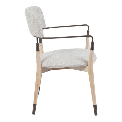 Fotoliu Sentana, Metal-lemn și țesătură, Bej-maroniu, Alb, 56x56x79 cm, detaliu produs