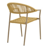 Scaun exterior Ammos, aluminiu si franghie PE, 56x62x82 cm - Maro