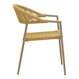 Scaun exterior Ammos, aluminiu si franghie PE, 56x62x82 cm - Maro