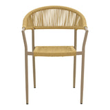 Scaun exterior Ammos, aluminiu si franghie PE, 56x62x82 cm - Maro