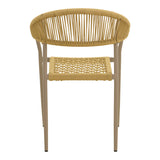 Scaun exterior Ammos, aluminiu si franghie PE, 56x62x82 cm - Maro