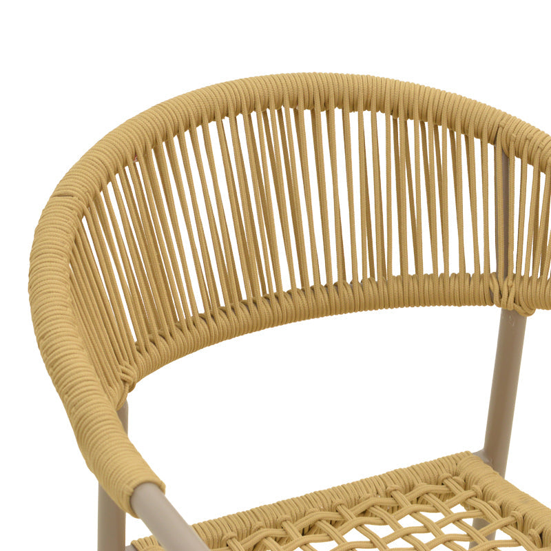 Scaun exterior Ammos, aluminiu si franghie PE, 56x62x82 cm - Maro