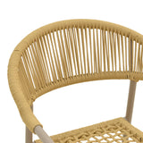 Scaun exterior Ammos, aluminiu si franghie PE, 56x62x82 cm - Maro