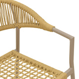 Scaun exterior Ammos, aluminiu si franghie PE, 56x62x82 cm - Maro