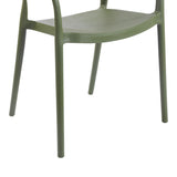 Fotoliu stivuibil Ankara, ratan -PE, alb-natural, 54x55x77 cm - Verde