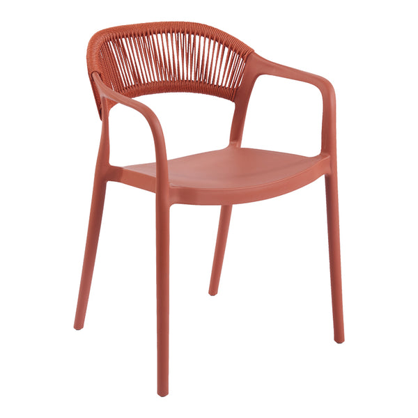 Fotoliu stivuibil Ankara, Rattan -PE, Terracotta, Multicolor, 54x55x77 cm
