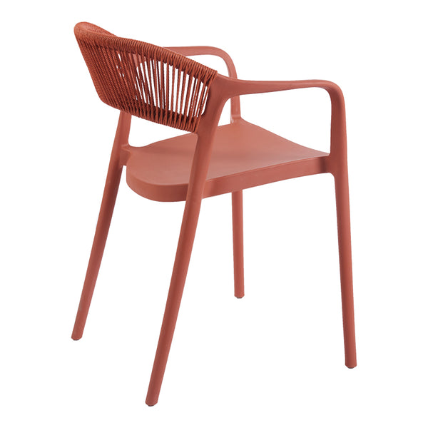 Fotoliu stivuibil Ankara, Rattan -PE, Terracotta, Multicolor, 54x55x77 cm