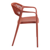 Fotoliu stivuibil Ankara, Rattan -PE, Terracotta, Multicolor, 54x55x77 cm, detaliu produs